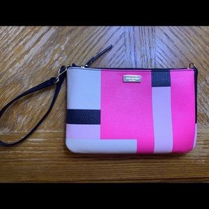 Kate Spade Pink Geometric Pattern Wristlet